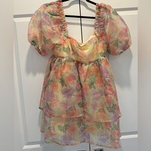 Brand new Chelsea and Violet medium floral organza short dress